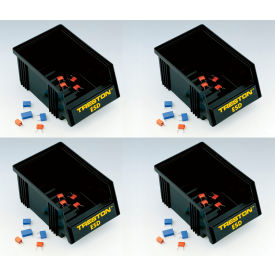 ESD Stack Bin, 4-1/8"W x 6-1/2"L x 2-15/16"H, Black, Pack of 4