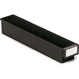 ESD Storage Bin Label with Shield, 3-5/8"W x 19-11/16"L x 3-1/4"H, Black, 30/Case