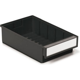 ESD Storage Bin Label with Shield, 7-5/16"W x 11-13/16"L x 3-1/4"H, Black, 15/Case