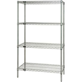 4 Shelf Chrome Wire Shelving Unit Starter 72"W x 18"D x 86"H