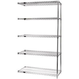 5 Shelf Chrome Wire Shelving Unit Add On 54"W x 24"D x 54"H