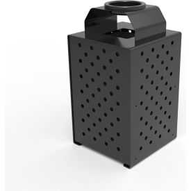 Pasadena Steel Outdoor Trash Can with Ash Urn Lid, 36 Gallon Capacity, Black