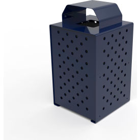 Pasadena Steel Outdoor Trash Can with Rain Bonnet Lid, 36 Gallon Capacity, Ultra Blue