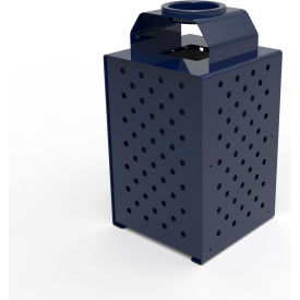 Pasadena Steel Outdoor Trash Can with Ash Urn Lid, 36 Gallon Capacity, Ultra Blue