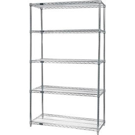 5 Shelf Chrome Wire Shelving Unit, Starter, 36"W x 30"D x 86"H