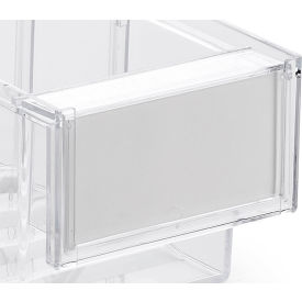 Label Shield for Shelf Bin 3010, 4010, 5010, 3"W x 1/4"L x 2-3/4"H, Clear, Pack of 15