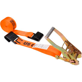 Ratchet Strap with Flat Hooks, 2" x 27', Orange