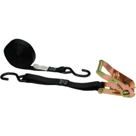 Ratchet Strap with S-Hook, 1" x 16', Black
