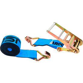 Ratchet Strap with Wire Hooks, 4'' x 20', Blue