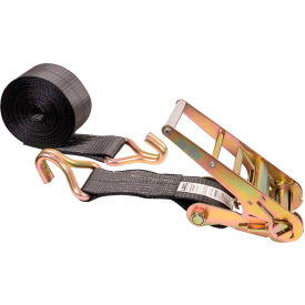 Ratchet Strap with Wire Hooks, 4" x 30', Black