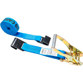 Ratchet Strap with Flat Hooks, 2" x 50', Blue