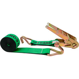 Ratchet Strap with Wire Hooks, 3" x 27', Green