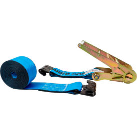 Ratchet Strap with Flat Hooks, 3" x 20', Blue