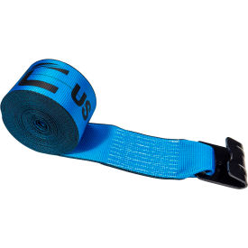 Winch Strap with Flat Hook, 4" x 30', Blue