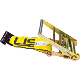 Replacement Ratchet Strap Fixed End, Ratchet with Flat Hook, 4'' x 11', Yellow