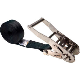 Endless Stainless Steel Ratchet Strap, 2'' x 15, Black