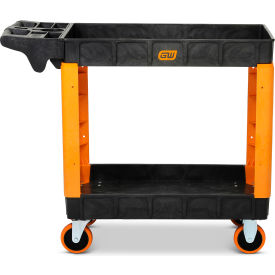 2 Shelf Heavy Duty Utility Cart, 41"W x 17"D x 34"H, Black