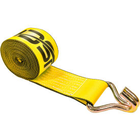Winch Strap with Wire Hook, 4" x 30', Yellow