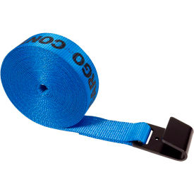 Winch Strap with Flat Hook, 2" x 20', Blue