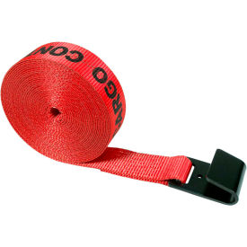 Winch Strap with Flat Hook, 2" x 27', Red