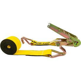 Ratchet Strap with Wire Hooks, 3'' x 27', Yellow