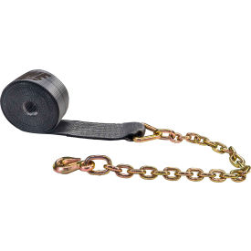 BlackLine Winch Strap with 34" Chain Extension, 4'' x 30', Blackline