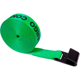 Winch Strap with Flat Hook, 2" x 40', Green