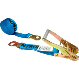 Car Tie Down Ratchet Strap with Flat Snap Hooks, 2" x 8', Blue