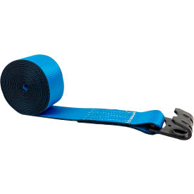 Winch Strap with Flat Hook, 3" x 30', Blue