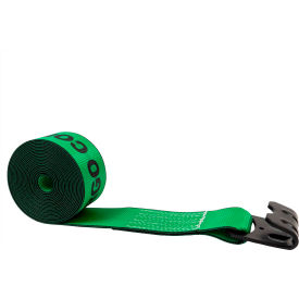 Winch Strap with Flat Hook, 3" x 30', Green