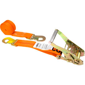 Car Tie-Down Strap with Flat Snap Hooks, 2" x 8', Orange