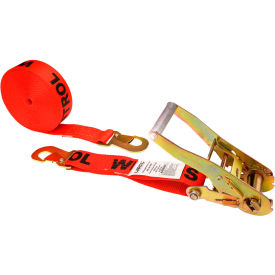 Car Tie-Down Strap with Flat Snap Hooks, 2" x 8', Red
