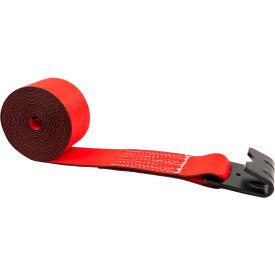 Winch Strap with Flat Hook, 3" x 30', Red