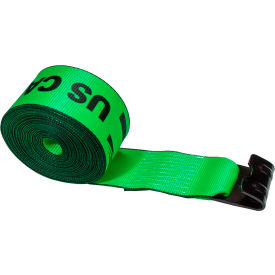 Winch Strap with Flat Hook, 4" x 27', Green