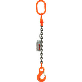 Single Leg Chain Sling, 3/8" x 10', 4300 lb. Sling Capacity, 90-Degrees Angle, Grade 100