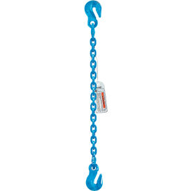 Single Leg Chain Sling, Grab Hooks Both Ends, 1/2" x 10', 17900 lb. Sling Cap., 90-Degrees, G120