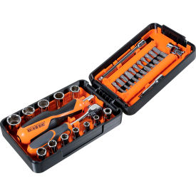 900/C39N 39 Piece Socket and Bit Set with Case - 11 1/4" Drive Sockets, 21 Bits, 7 Accessories