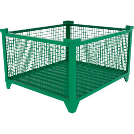 Bulk Wire Mesh Container, 49-1/2"L x 43-1/2"W x 29-1/2"H, Green