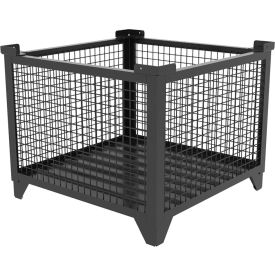 Bulk Wire Mesh Container, 36-1/2"L x 36-1/2"W x 29-1/2"H, Black