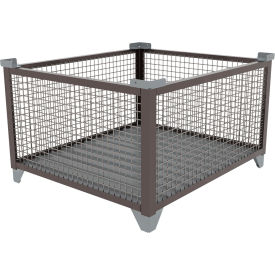 Bulk Wire Mesh Container, 49-1/2"L x 43-1/2"W x 29-1/2"H, Silver