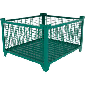 Bulk Wire Mesh Container, 49-1/2"L x 43-1/2"W x 29-1/2"H, Teal