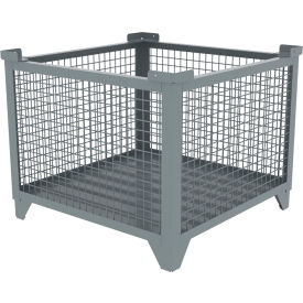 Bulk Wire Mesh Container, 36-1/2"L x 36-1/2"W x 29-1/2"H, Gray