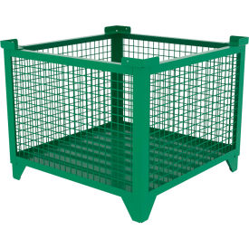 Bulk Wire Mesh Container, 36-1/2"L x 36-1/2"W x 29-1/2"H, Green