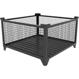 Bulk Wire Mesh Container, 49-1/2"L x 49-1/2"W x 29-1/2"H, Black