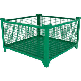 Bulk Wire Mesh Container, 49-1/2"L x 49-1/2"W x 29-1/2"H, Green