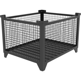 Bulk Wire Mesh Container, 43-1/2"L x 36-1/2"W x 29-1/2"H, Black