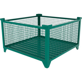 Bulk Wire Mesh Container, 49-1/2"L x 49-1/2"W x 29-1/2"H, Teal