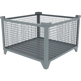 Bulk Wire Mesh Container, 43-1/2"L x 43-1/2"W x 29-1/2"H, Gray