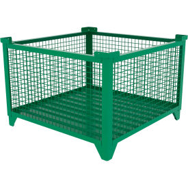 Bulk Wire Mesh Container, 43-1/2"L x 43-1/2"W x 29-1/2"H, Green