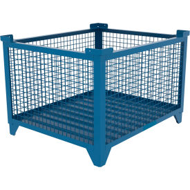 Bulk Wire Mesh Container, 43-1/2"L x 36-1/2"W x 29-1/2"H, Blue